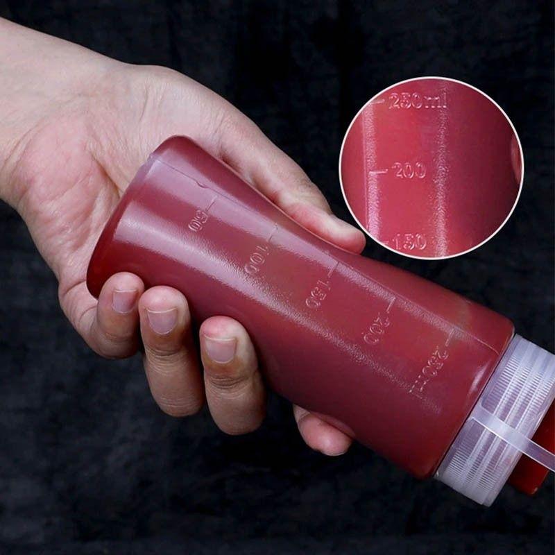 SET DE 6 BOTELLAS DISPENSADORA SALSA GRADUADA ROJA 350 ML-2