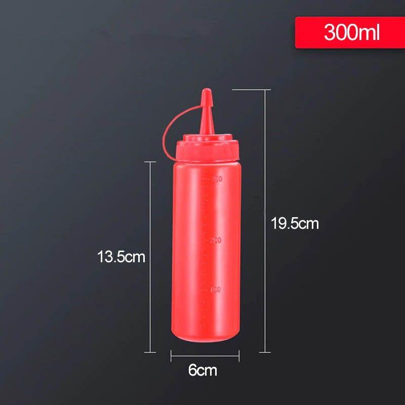 SET DE 6 BOTELLAS DISPENSADORA SALSA GRADUADA ROJA 350 ML-4