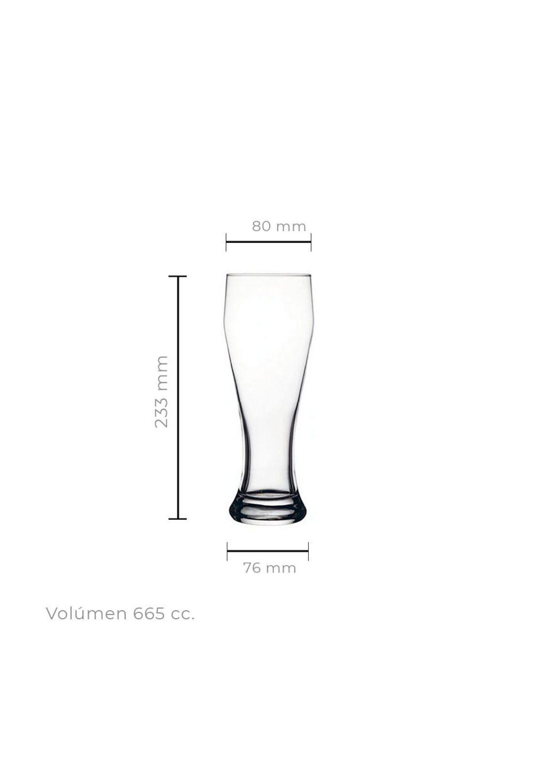 Set de 6 Vaso Vidrio Garza Cerveza 665 Cc Línea Weizenbeer-2