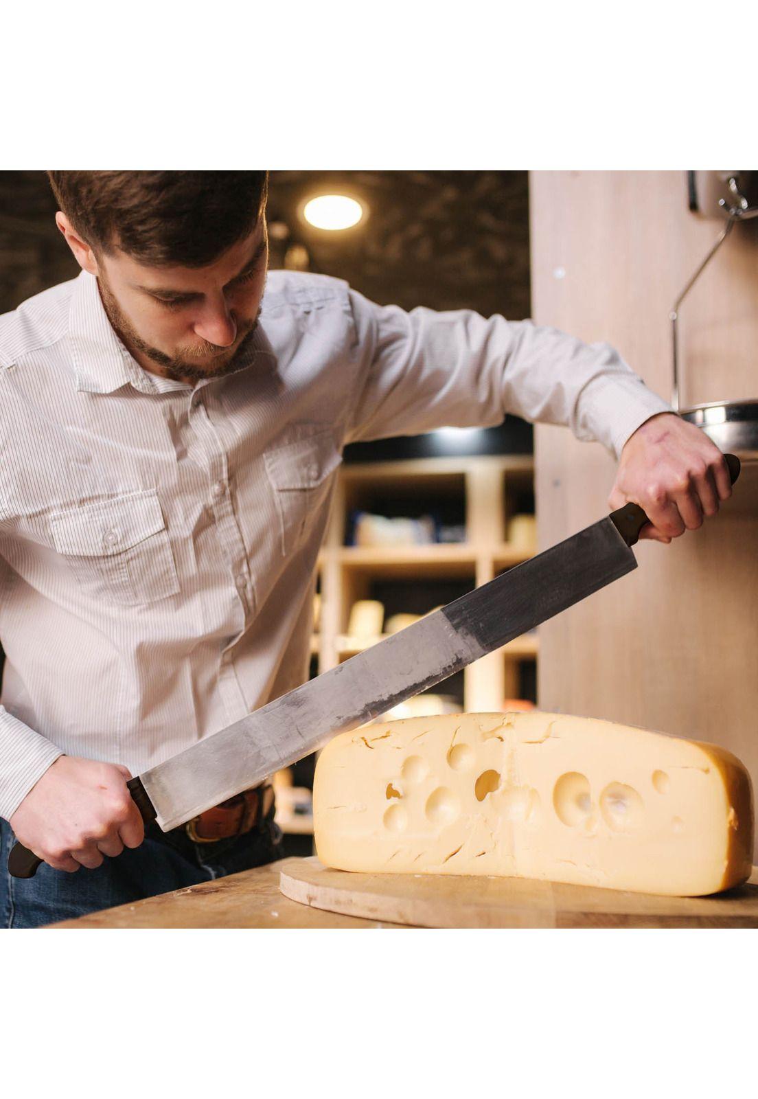 CUCHILLO PARA QUESO MANGO DOBLE 38 CM NEGRO-3