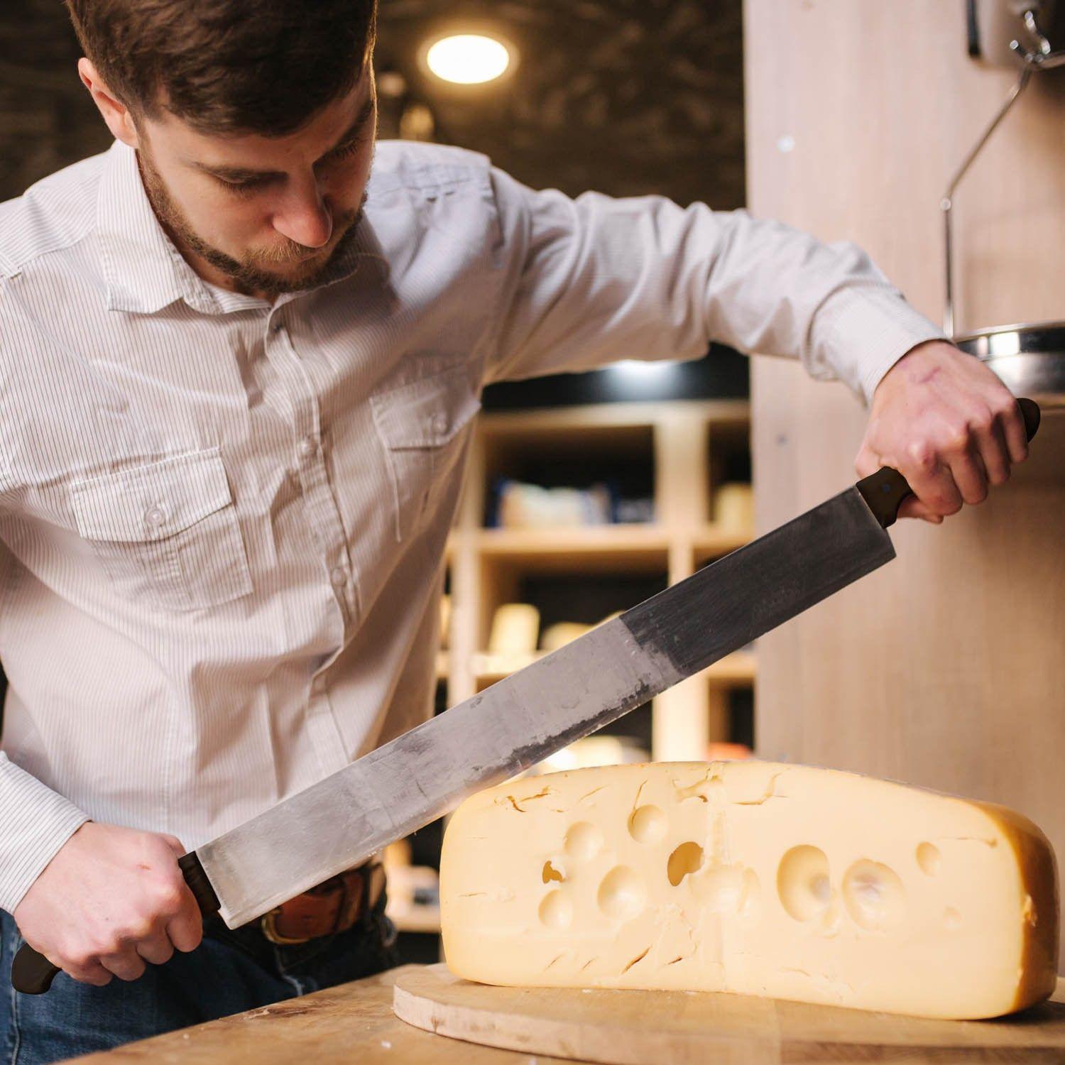 CUCHILLO PARA QUESO MANGO DOBLE 38 CM NEGRO-3