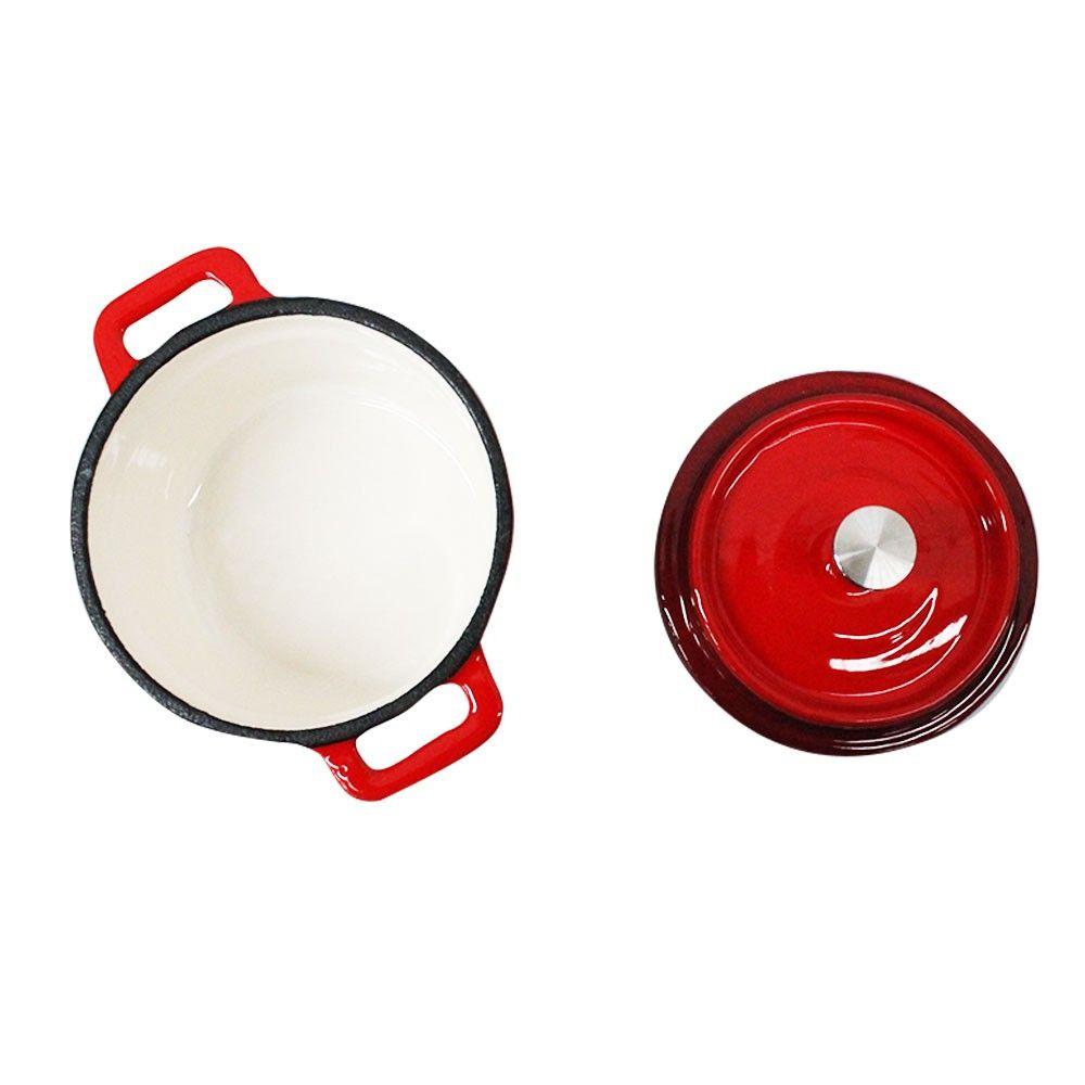 MINI OLLA HIERRO FUNDIDO ROJA 13X5 CM-3