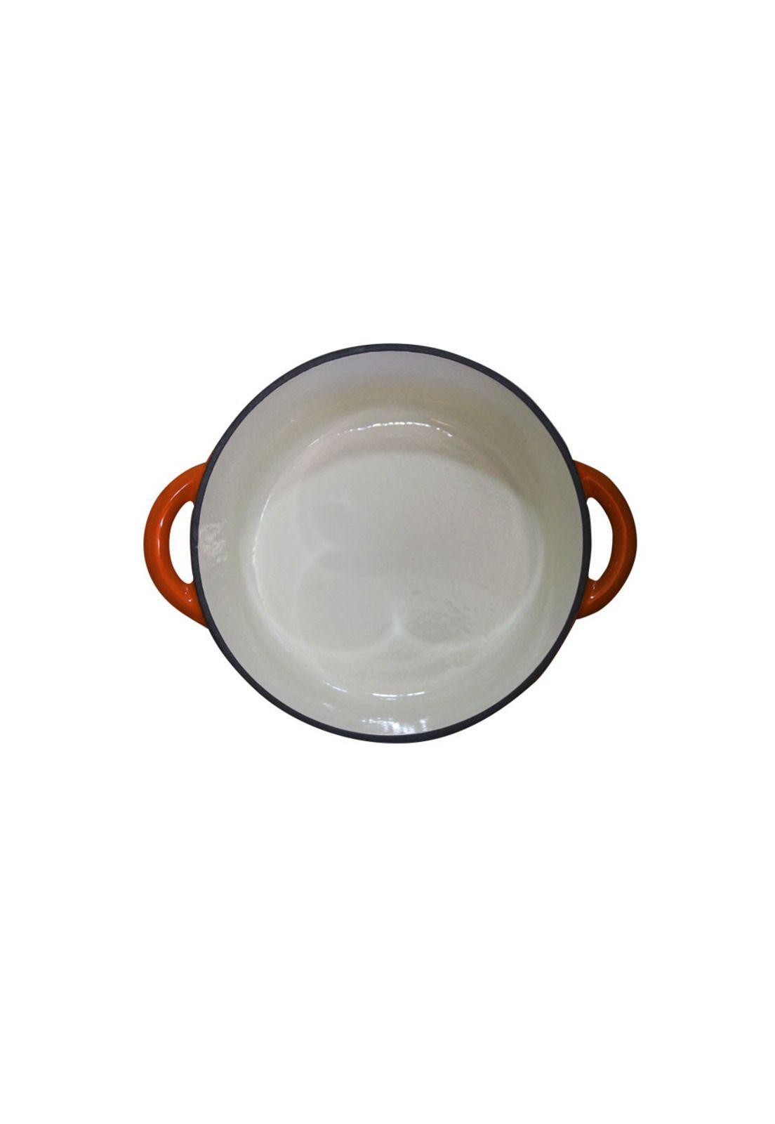 Olla Hierro Fundido Redonda Naranja 36x29x12.5 Cm-3