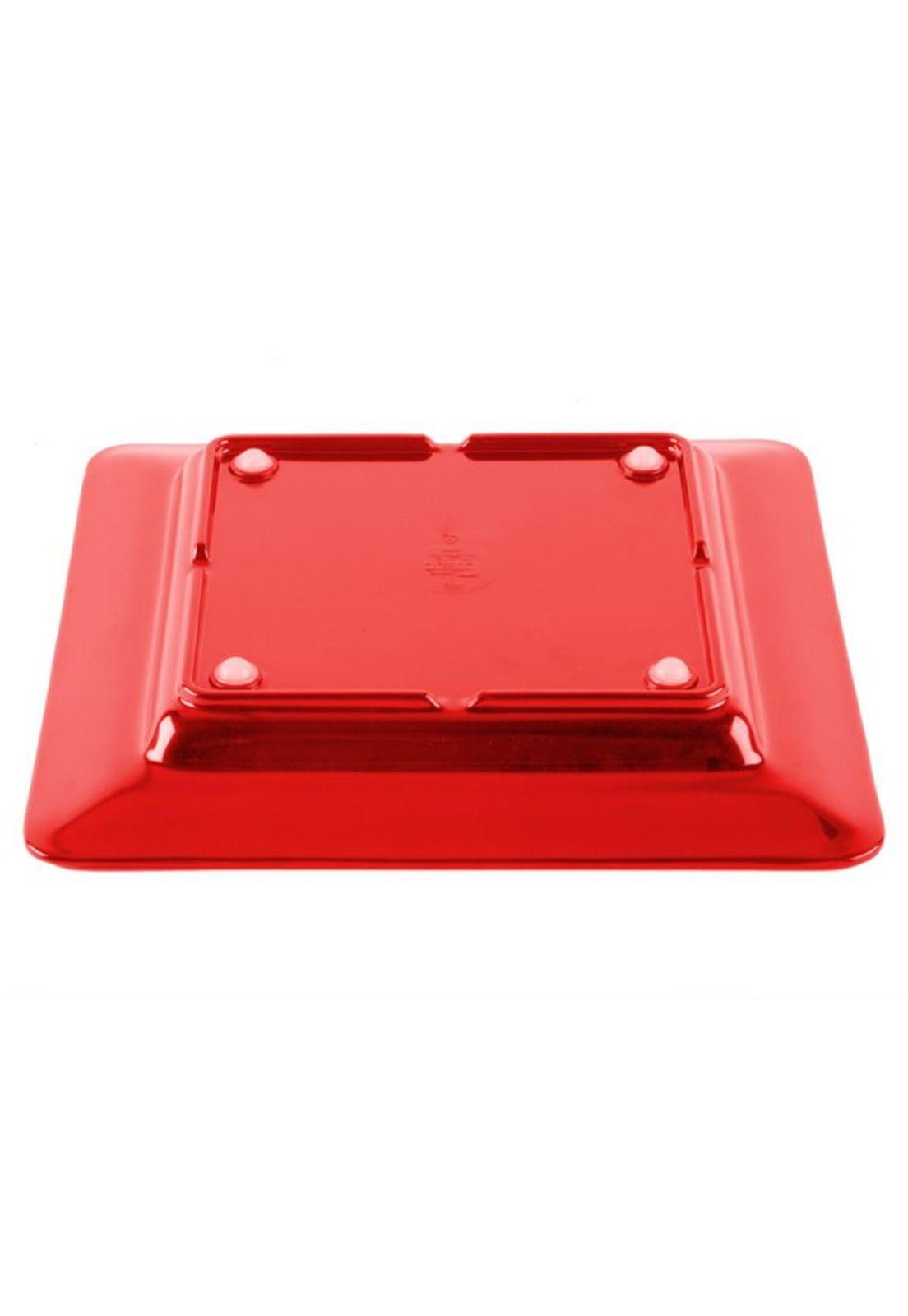 PLATO CUADRADO MELAMINA ROJA 30x30 cm-5