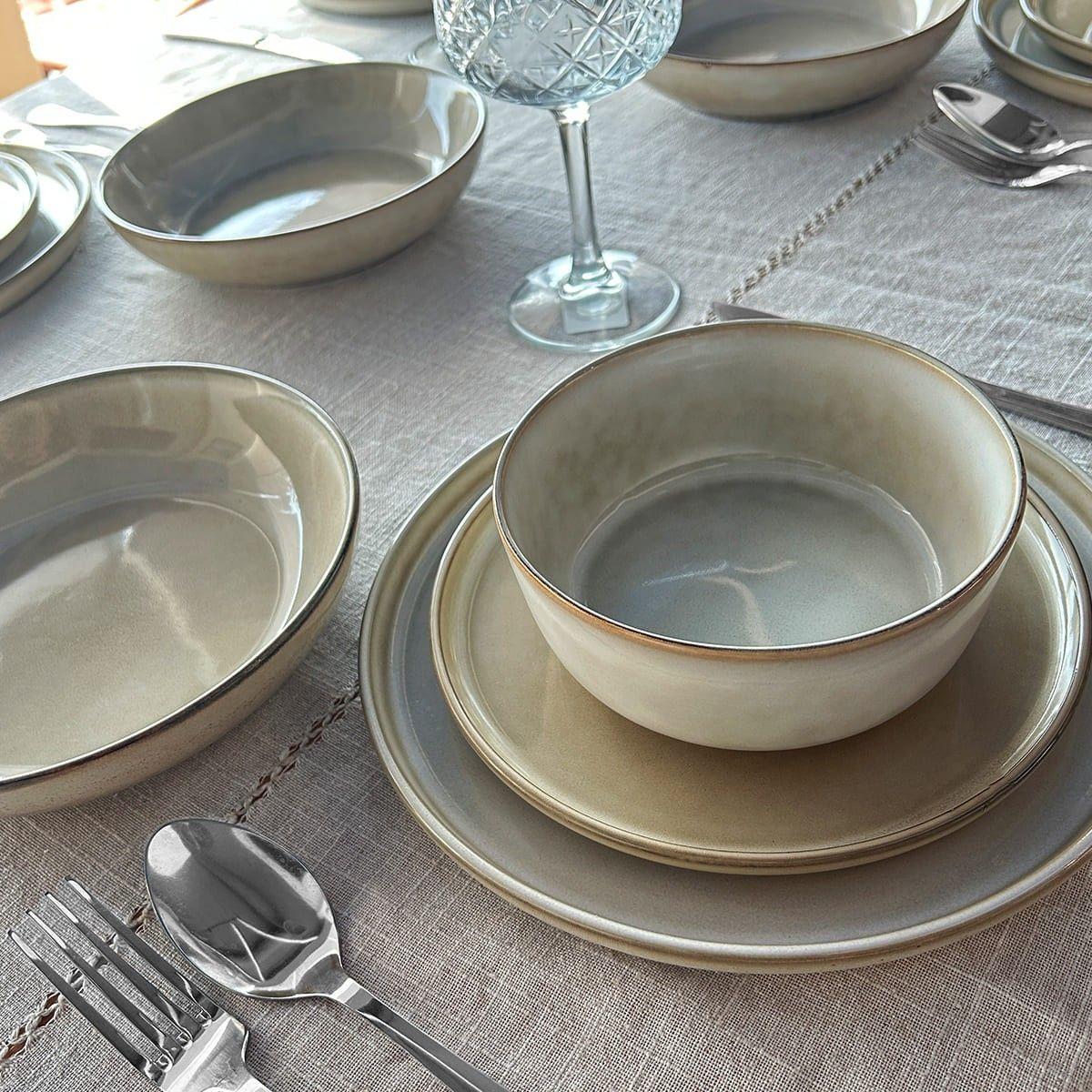 SET 6 PLATOS REDONDO CERAMICA 22 CM BEIGE LINEA OSLO-3