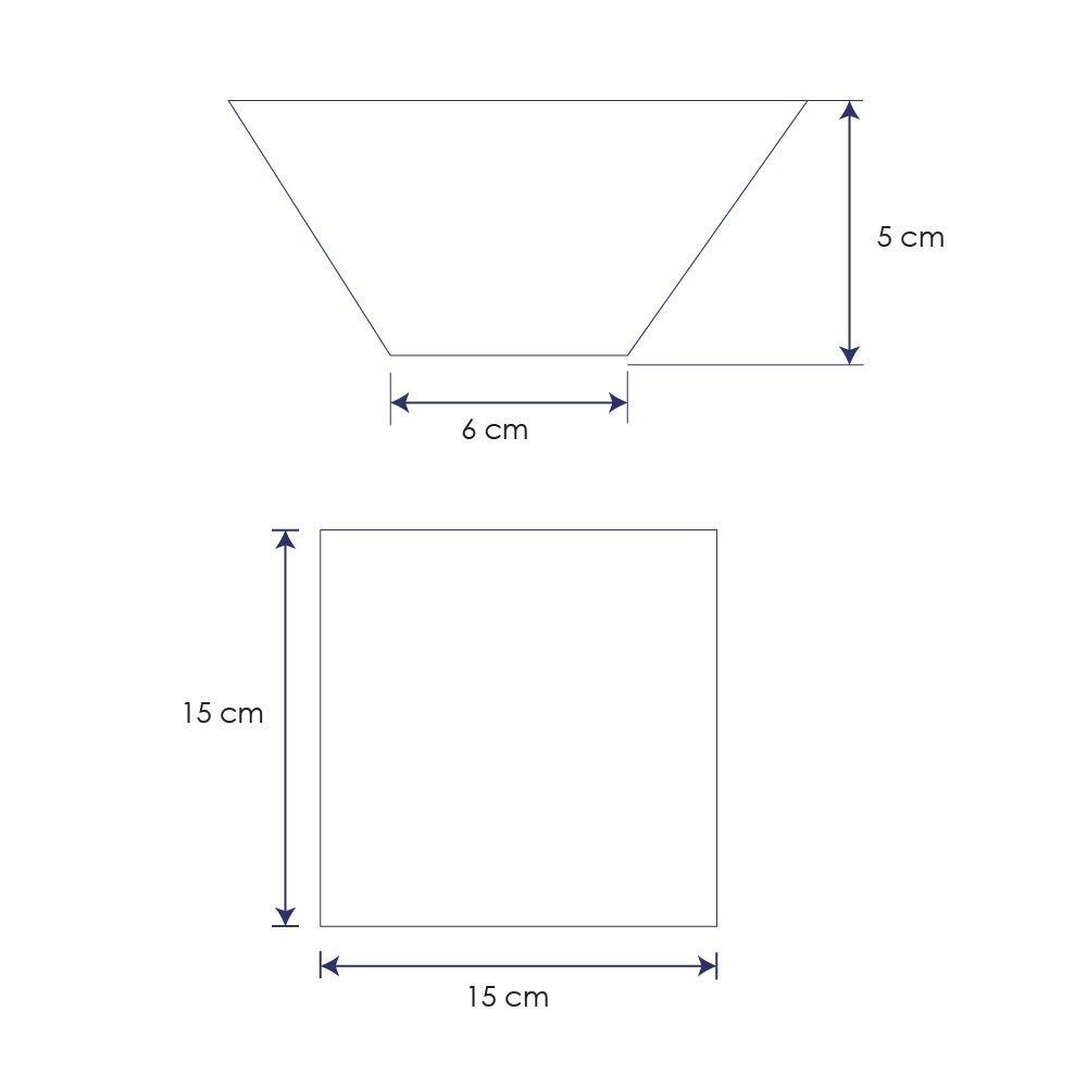 BOWL CUADRADO MELAMINA 15 CM. ROJO-3