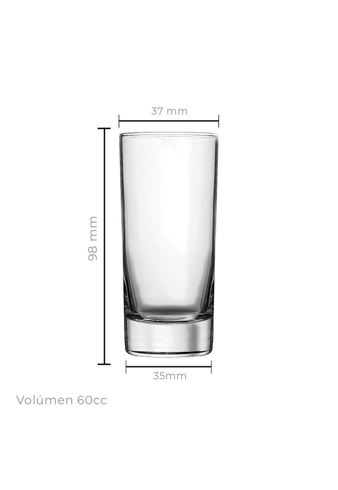 Set de 6 Vaso Vidrio Tequila 60 Cc Línea Side-2