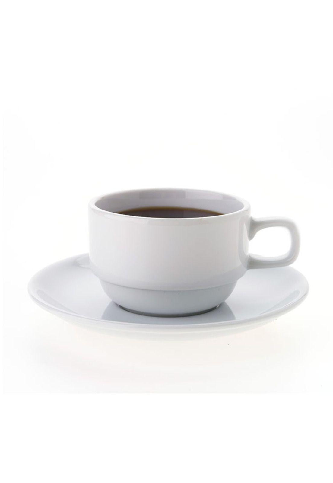Set De 6 Taza Café 100cc Con Platillo Apilable. Línea Tower-3
