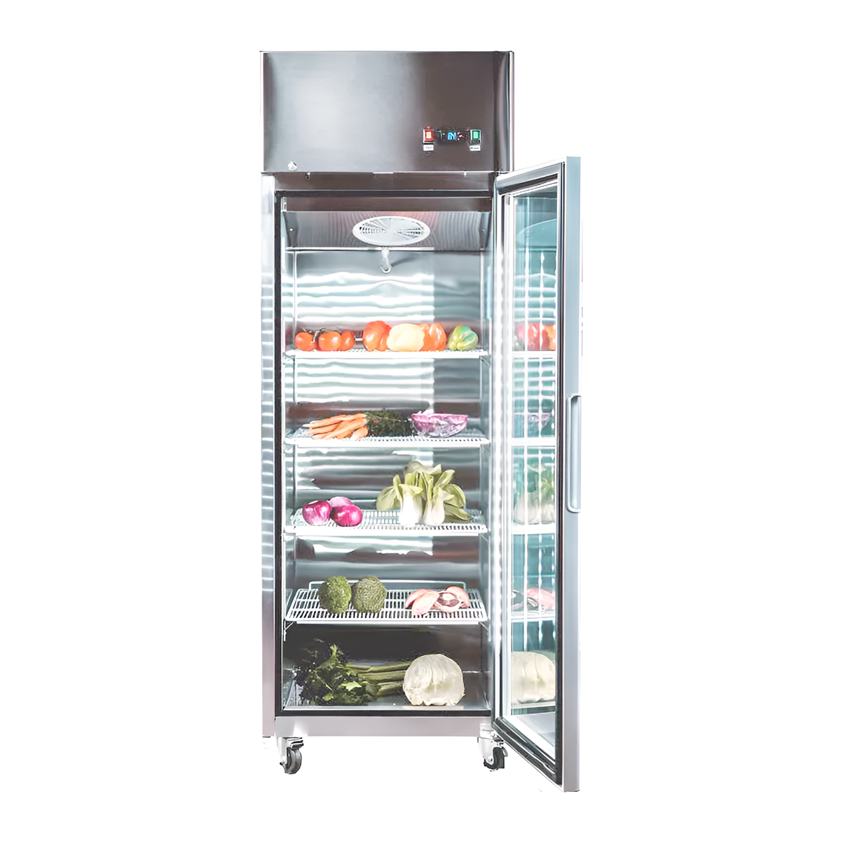 REFRIGERADOR ACERO INOXIDABLE PUERTA VIDRIO SINGLE 700 LITROS-4
