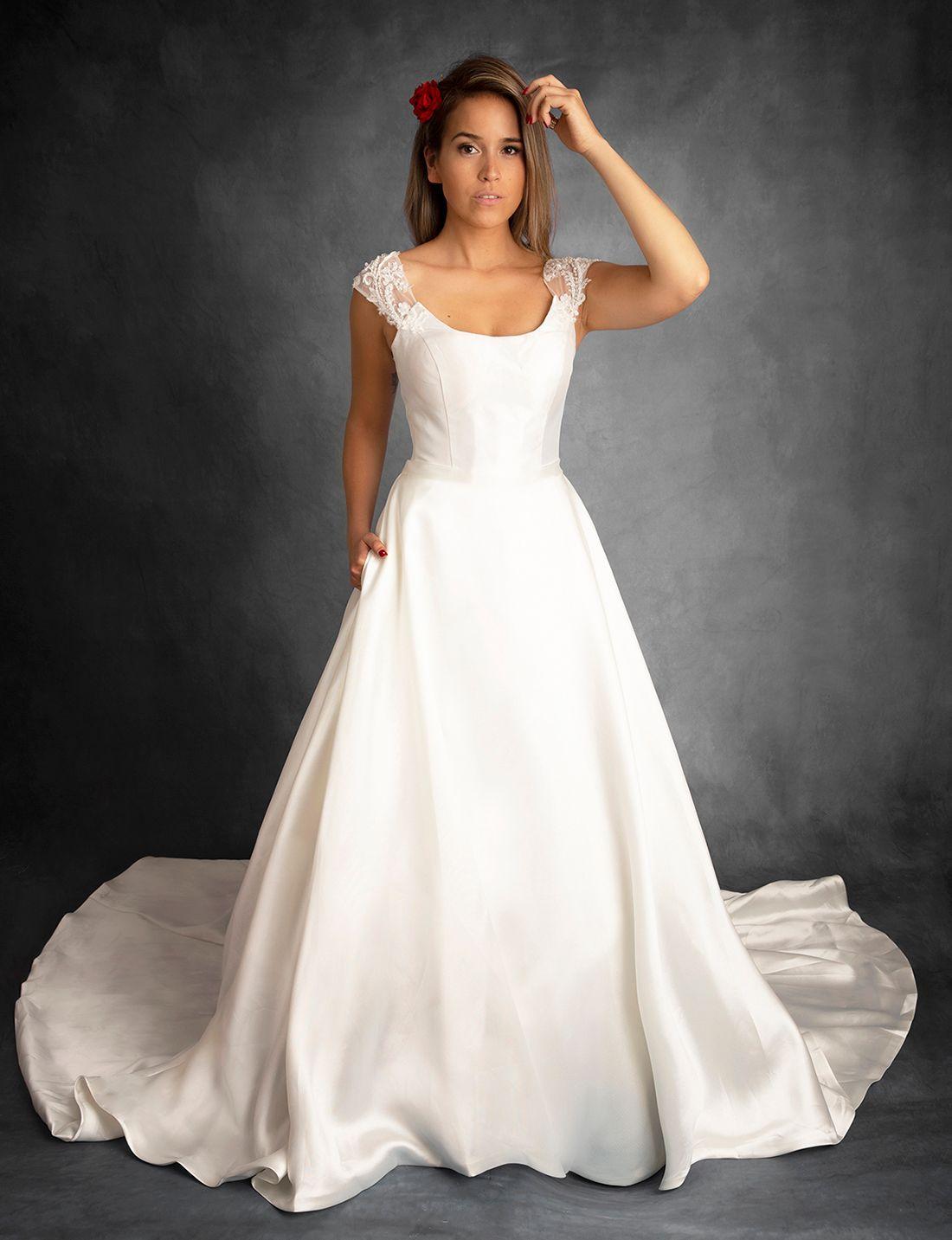 Vestido de Novia Amelie falda de Mikado-0