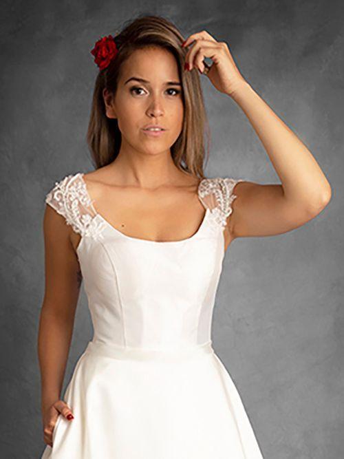 Vestido de Novia Amelie falda de Mikado-2