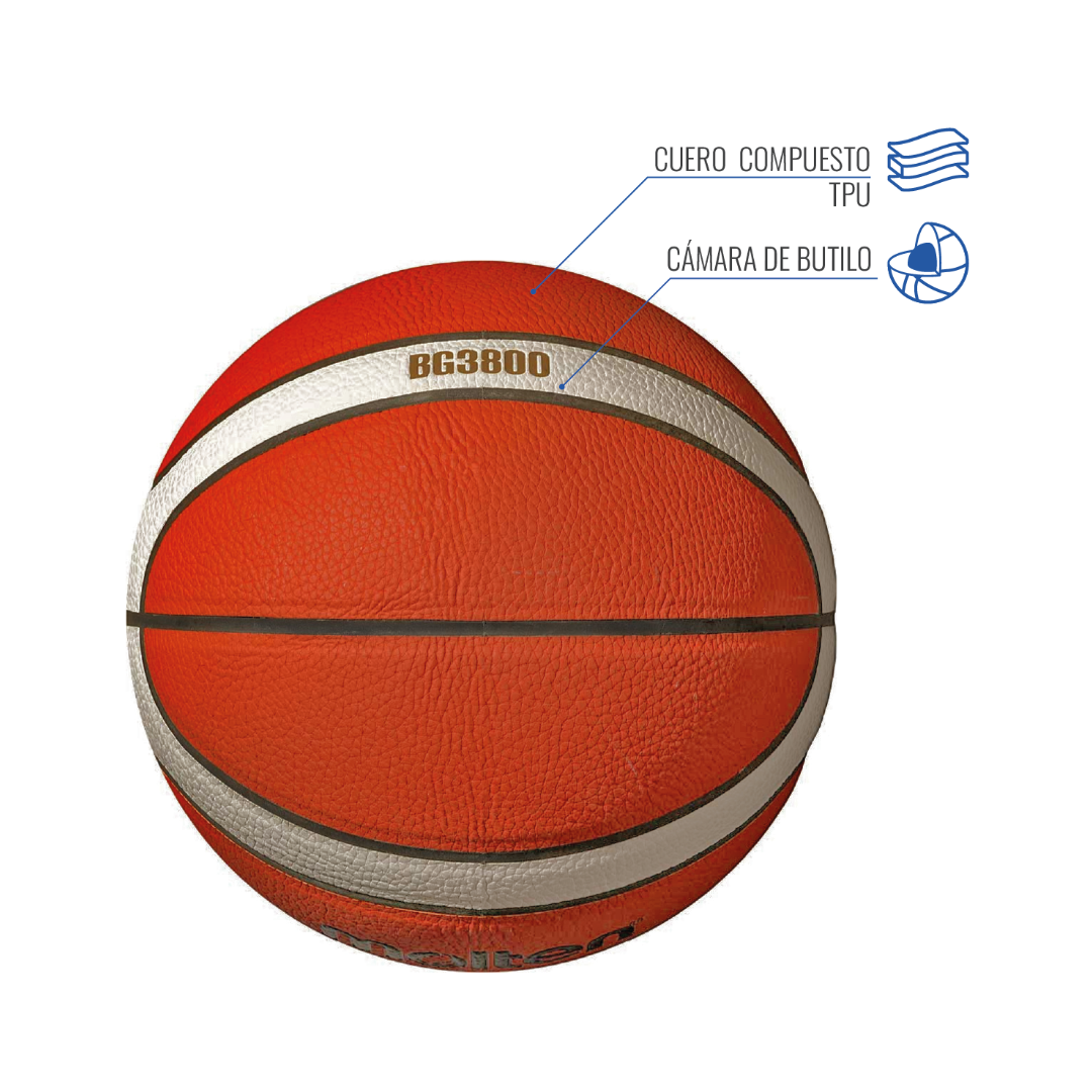 BALÓN DE BASKETBALL MOLTEN BG3800 LNB | MO22125-2