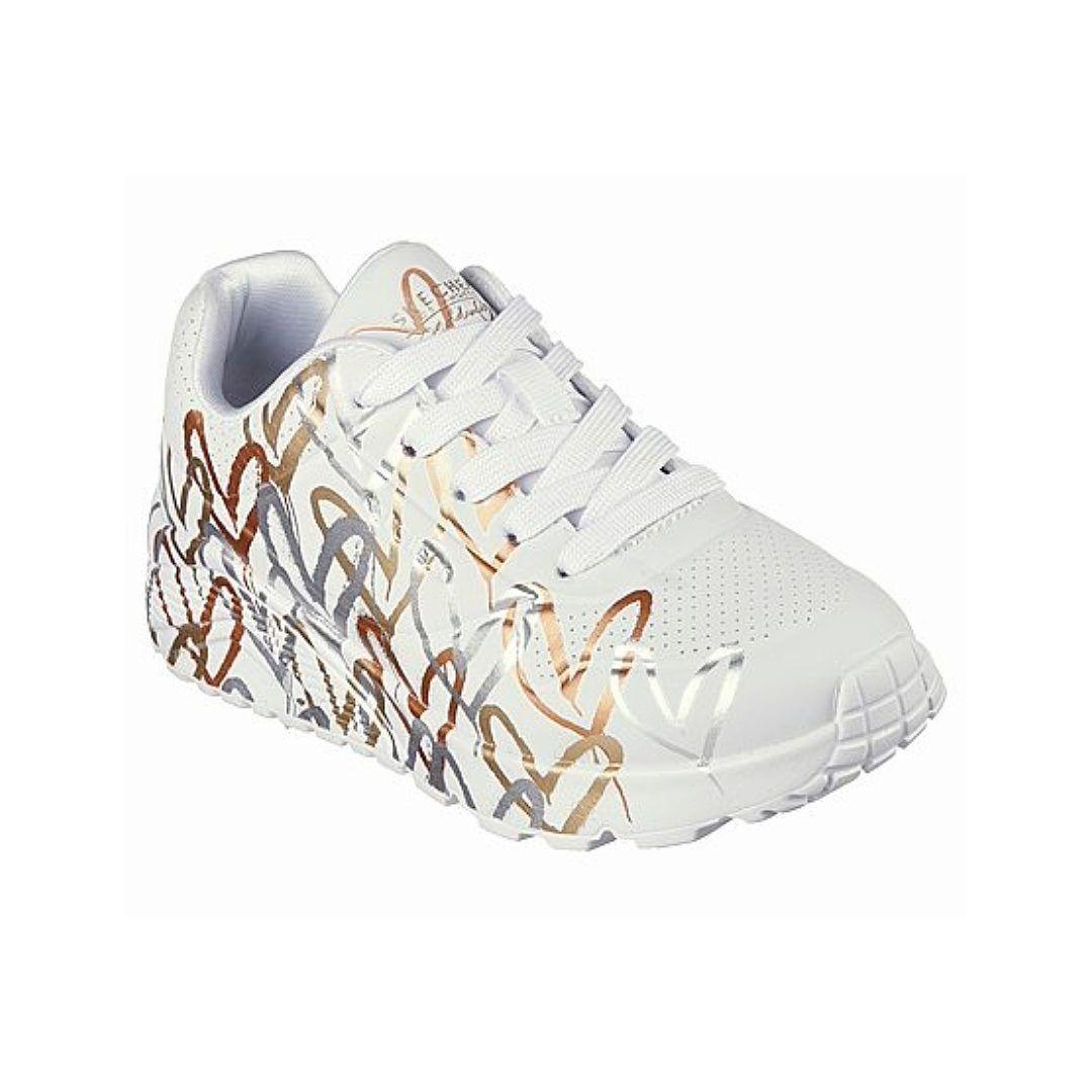 ZAPATILLAS SKECHERS UNO LITE METALLIC LOVE NIÑAS 314067L-WTGD-0