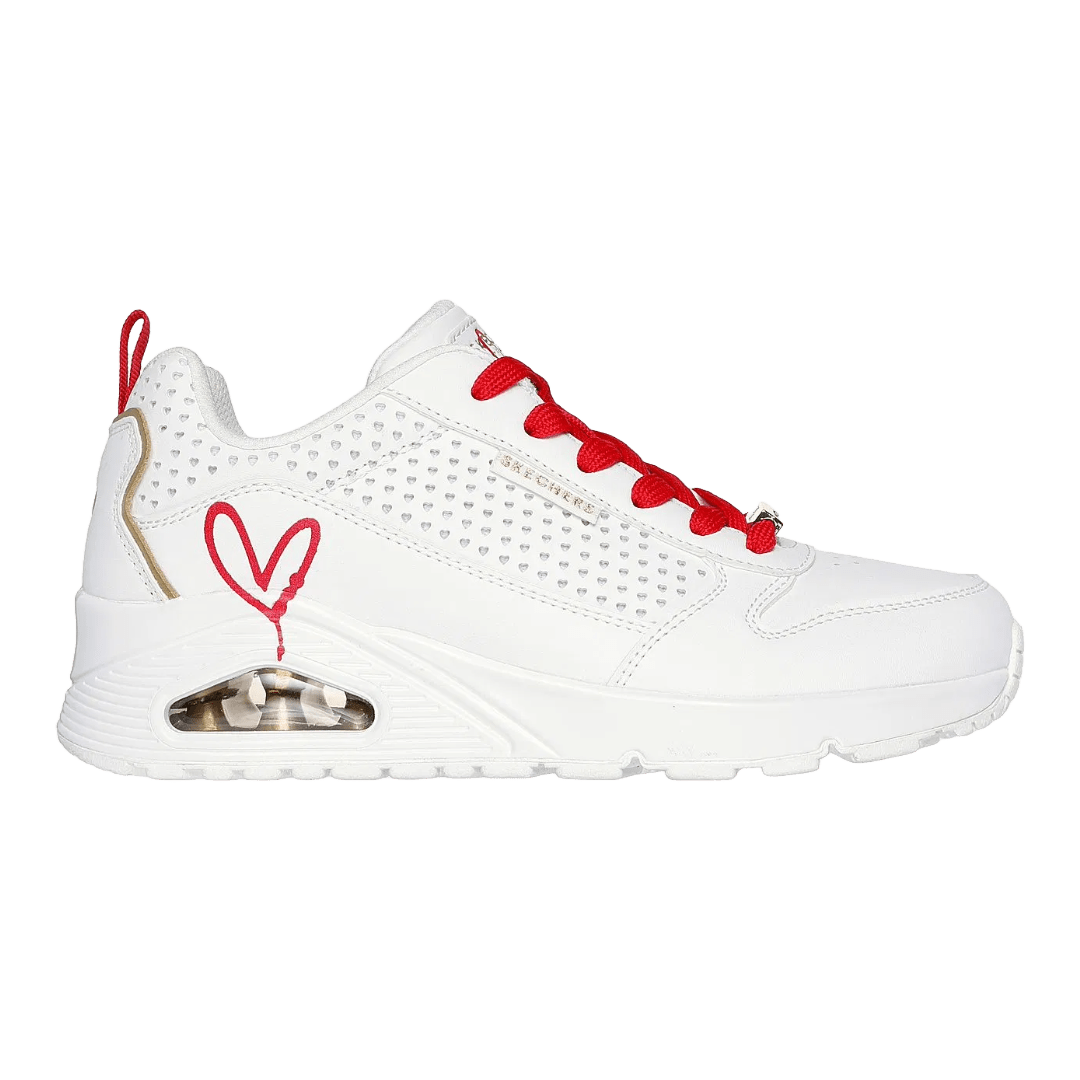 ZAPATILLAS SKECHERS UNO LONE HEARTED BLANCAS (MUJER) | 177991-WRD-0