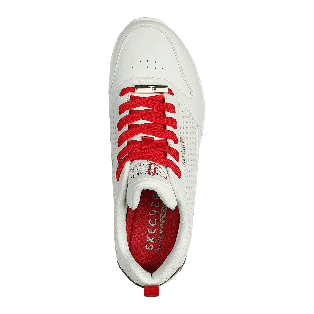 ZAPATILLAS SKECHERS UNO LONE HEARTED BLANCAS (MUJER) | 177991-WRD-2
