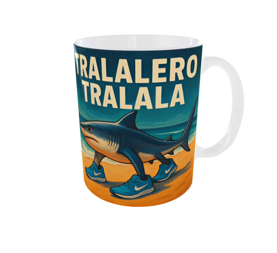 Taza Tiburón Caminando Tralalero Tralala Diseño Único 325 Ml-4