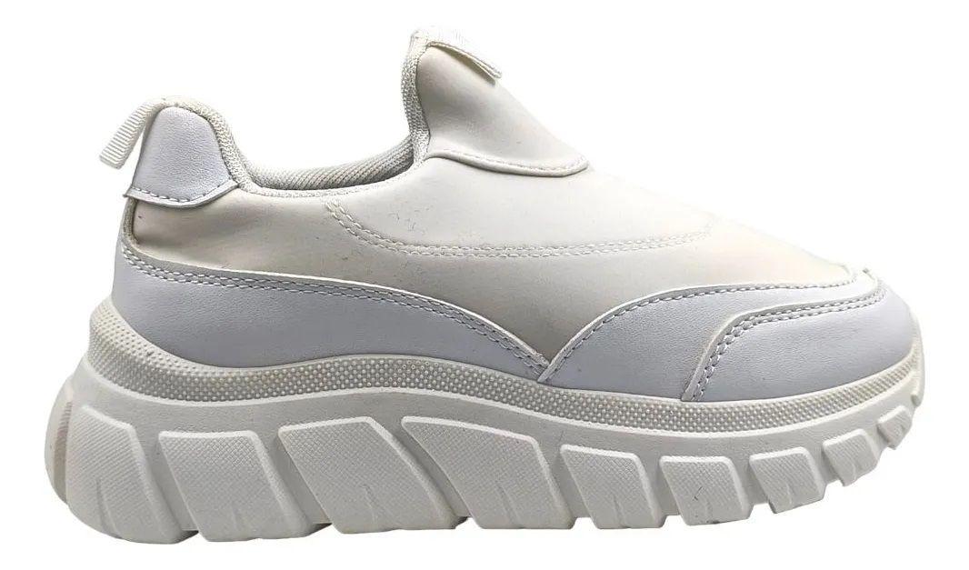 Zapatillas Blancas para Mujer Estilo Urbano con Plataforma Cómoda-2