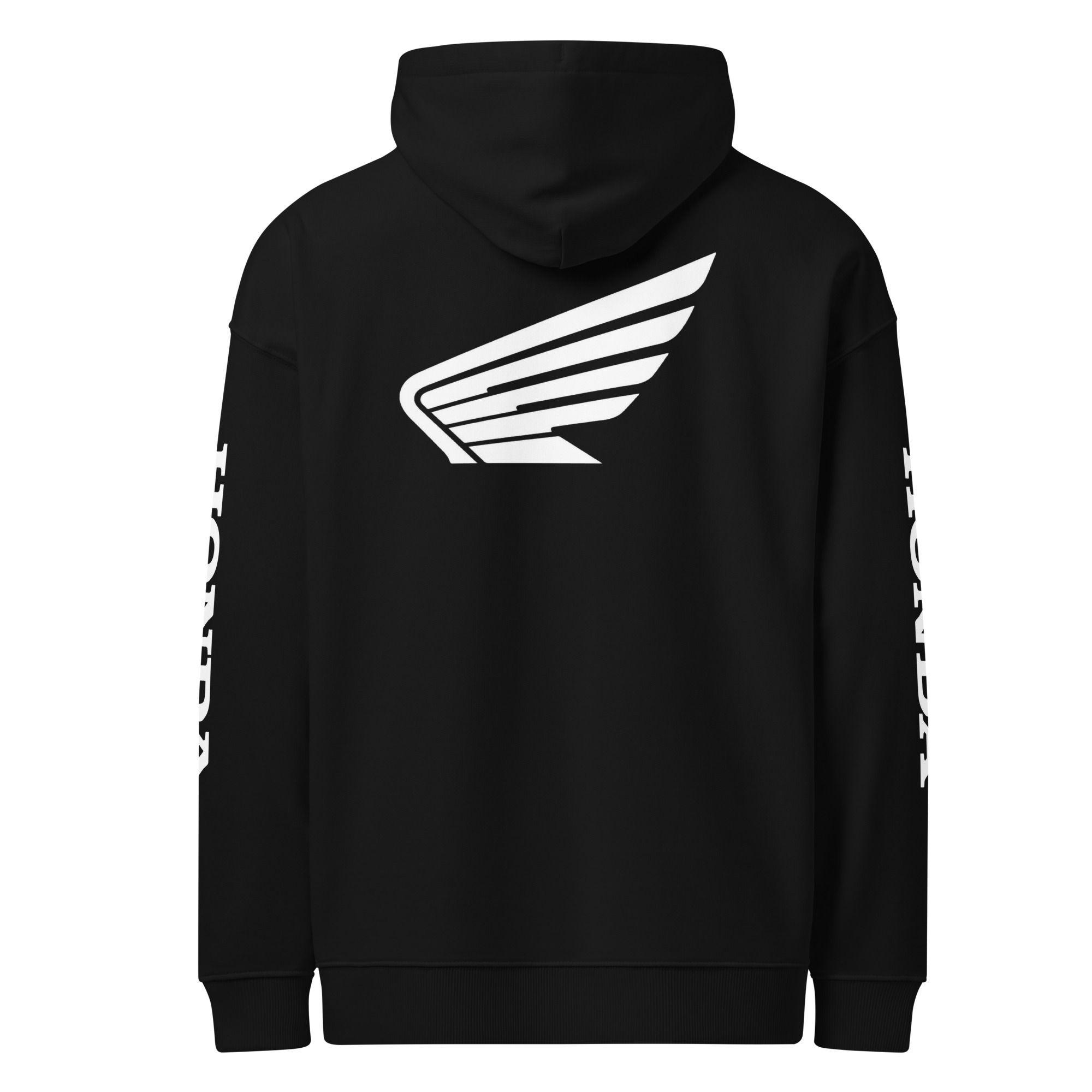 Polerón Honda Negro Estampado Unisex-3