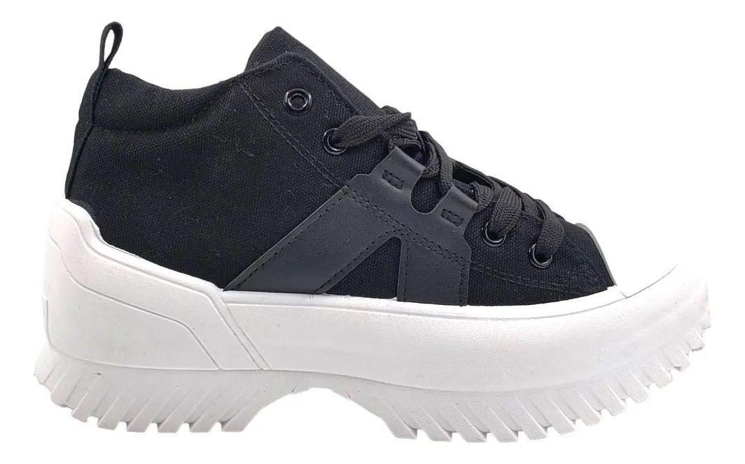 Zapatillas Altas Negras con Plataforma Suela Track para Mujer-2