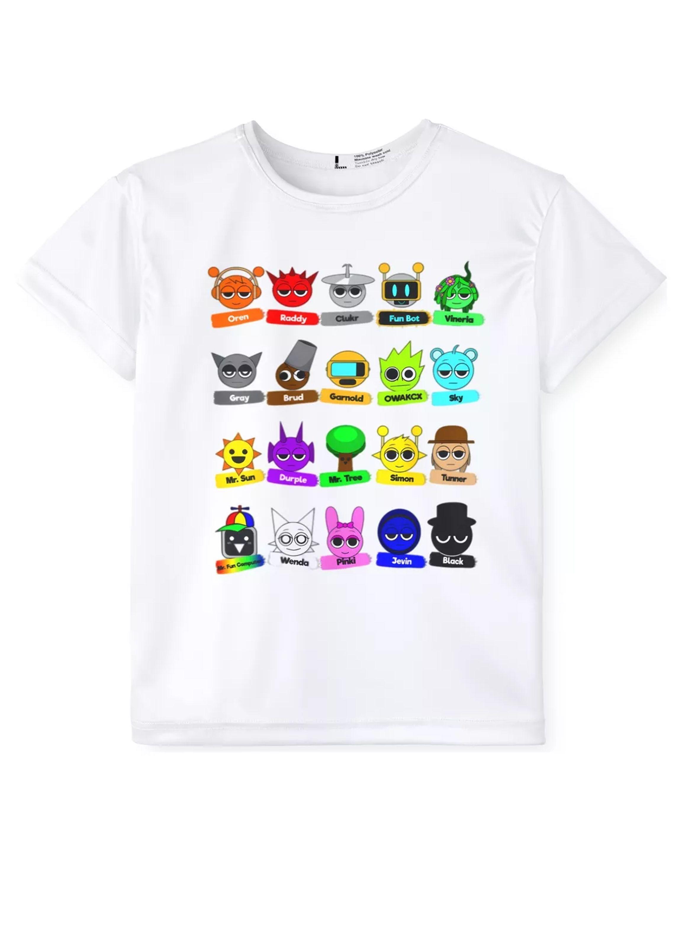 Polera Blanca Niños Sprunki Incredibox Videojuego-0