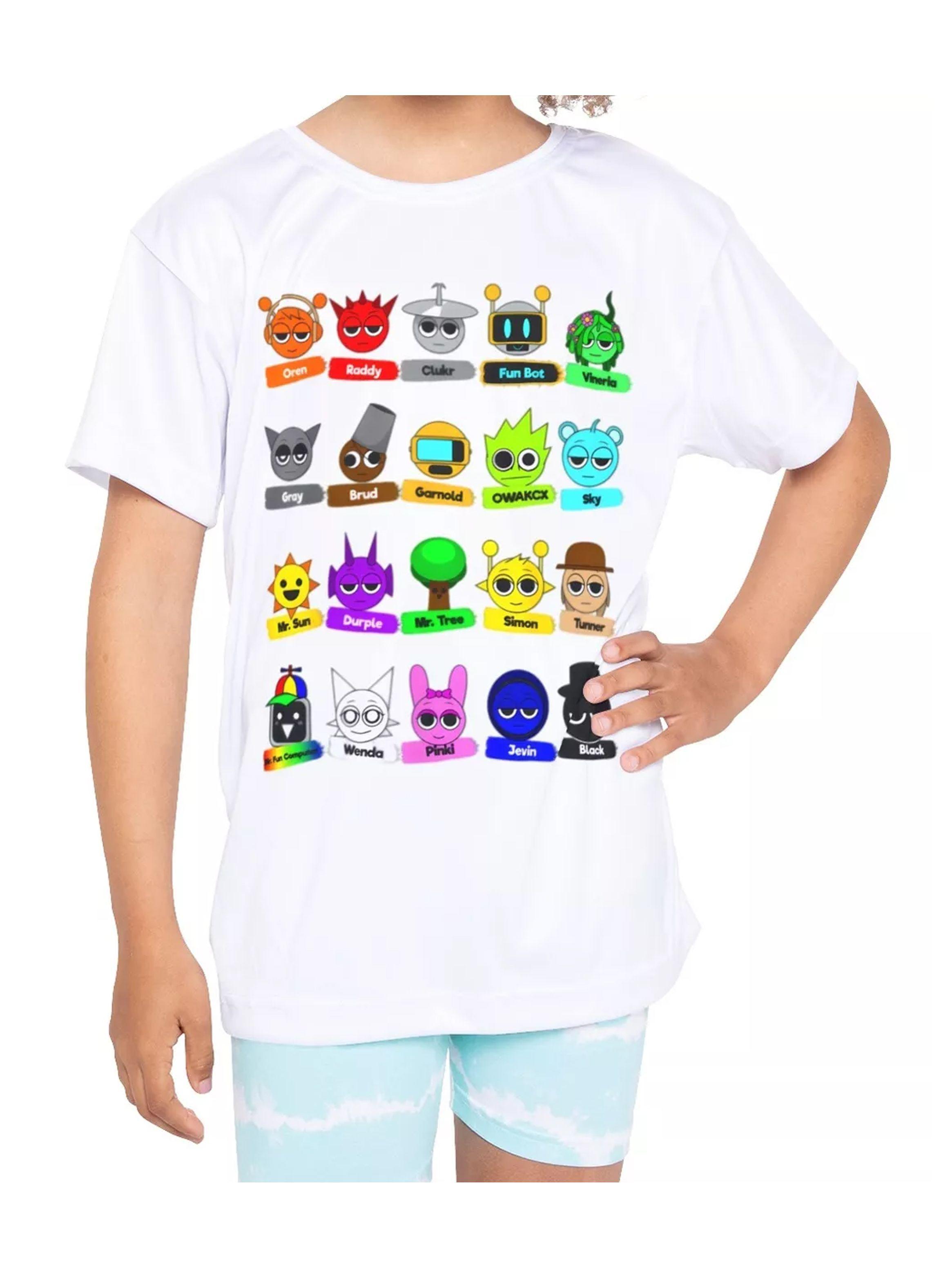 Polera Blanca Niños Sprunki Incredibox Videojuego-1