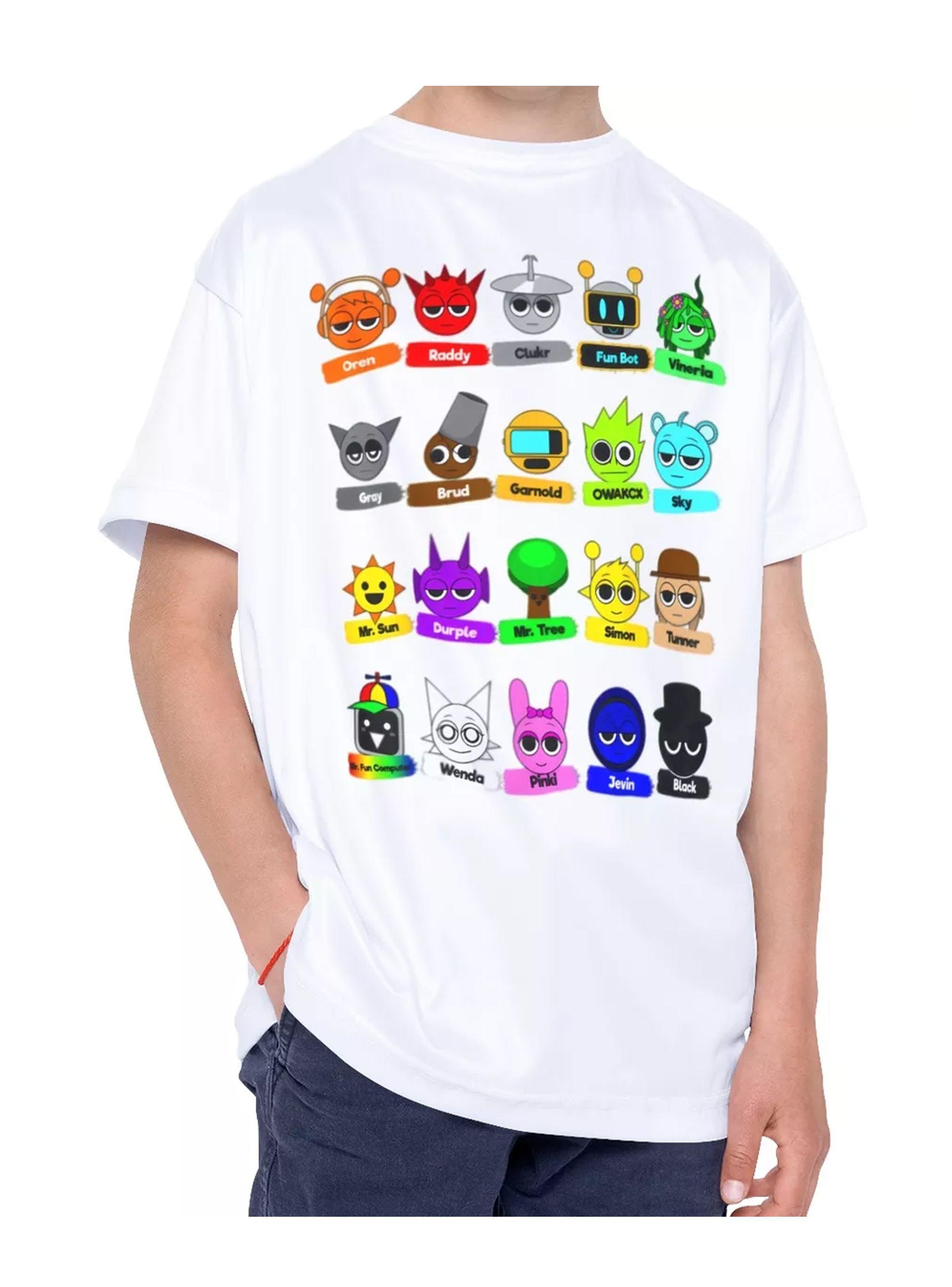 Polera Blanca Niños Sprunki Incredibox Videojuego-2