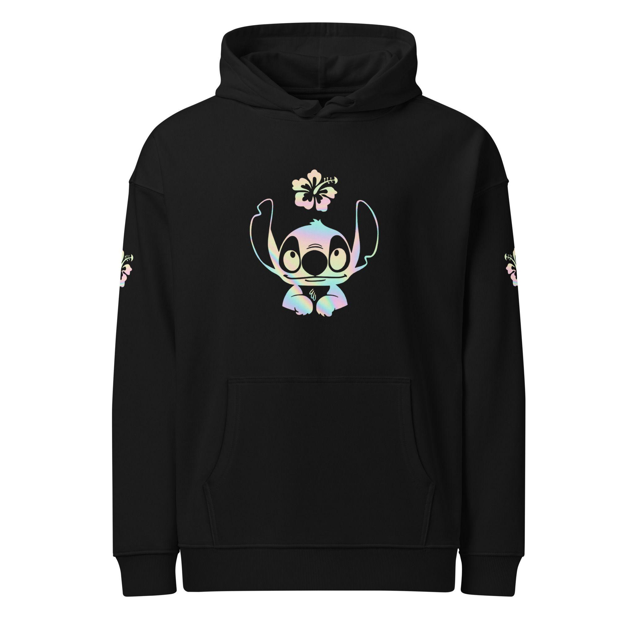 Polerón Negro Stitch Efecto Tornasol-0