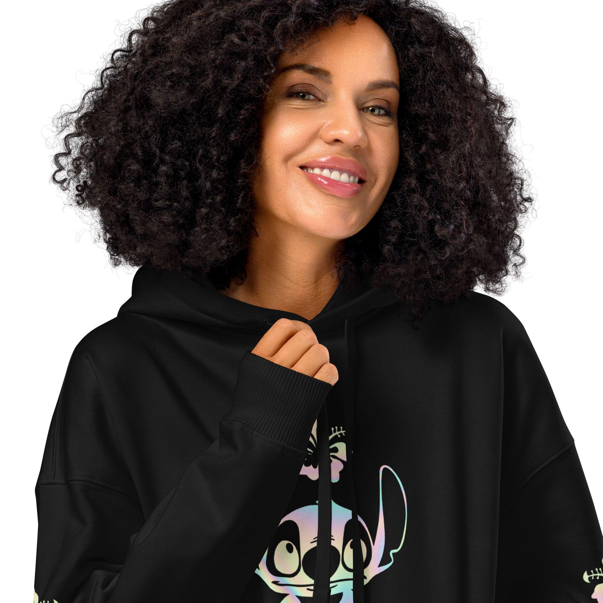 Polerón Negro Stitch Efecto Tornasol-4