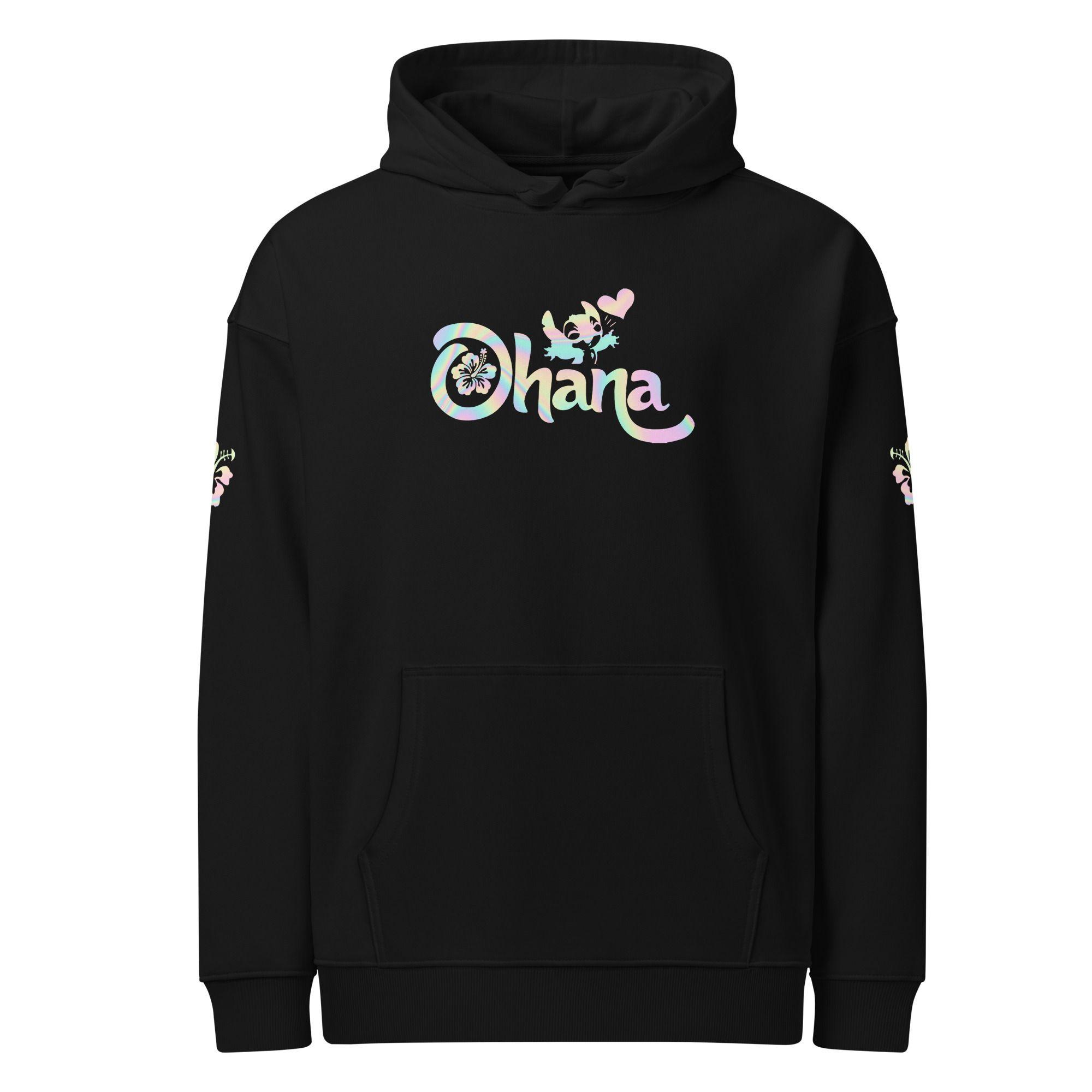 Polerón Con Capucha Negro Diseño Stitch Tornasol-0