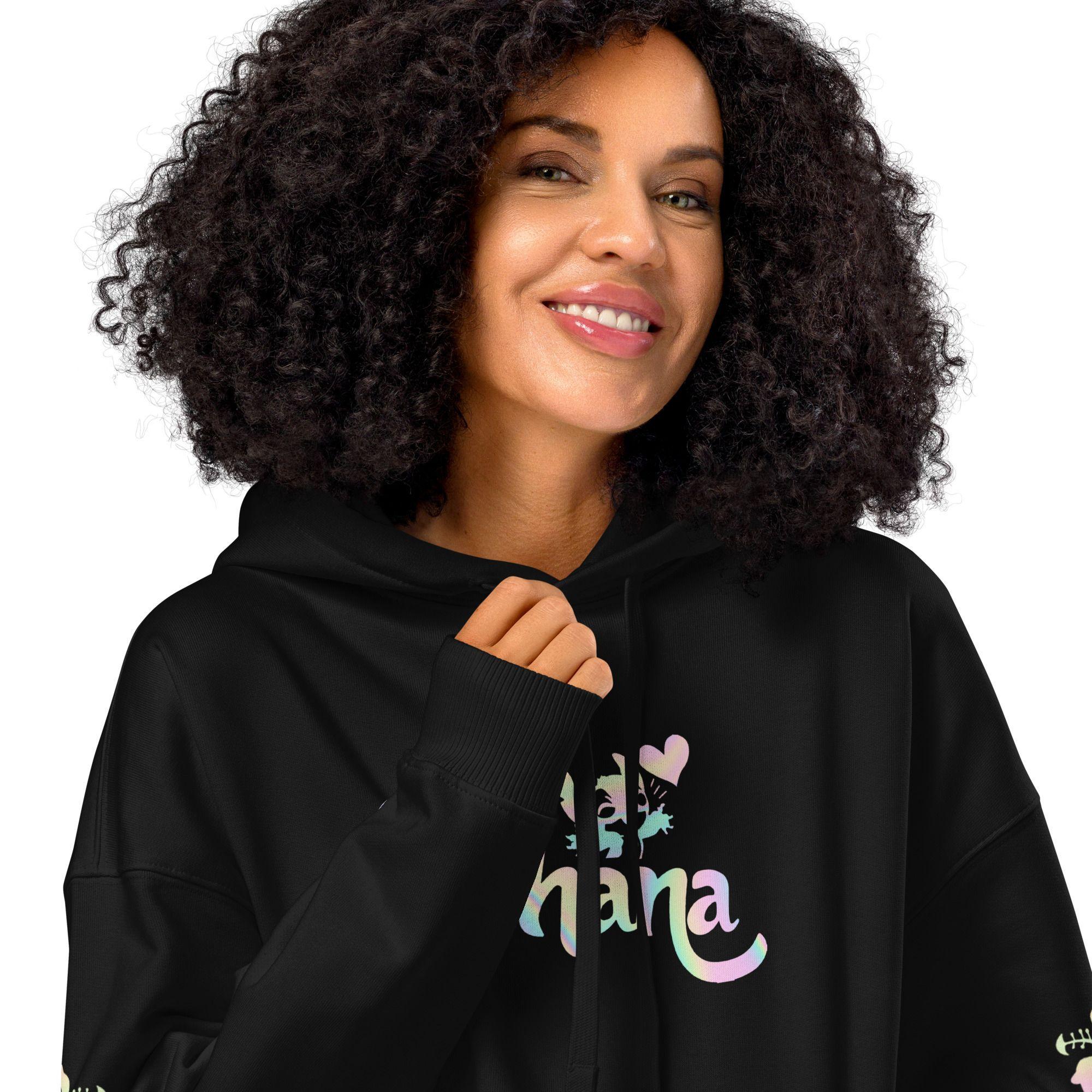 Polerón Con Capucha Negro Diseño Stitch Tornasol-4