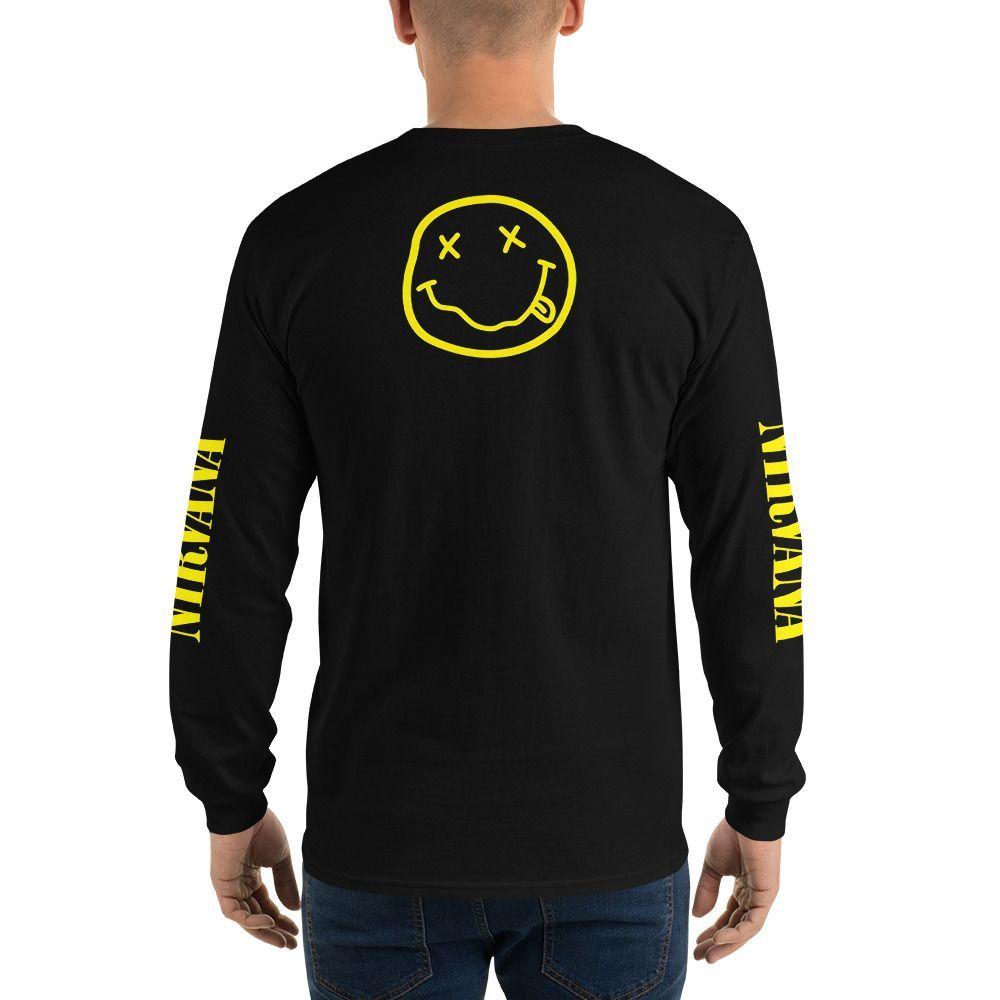 Polera Manga Larga Nirvana Negra Banda-4