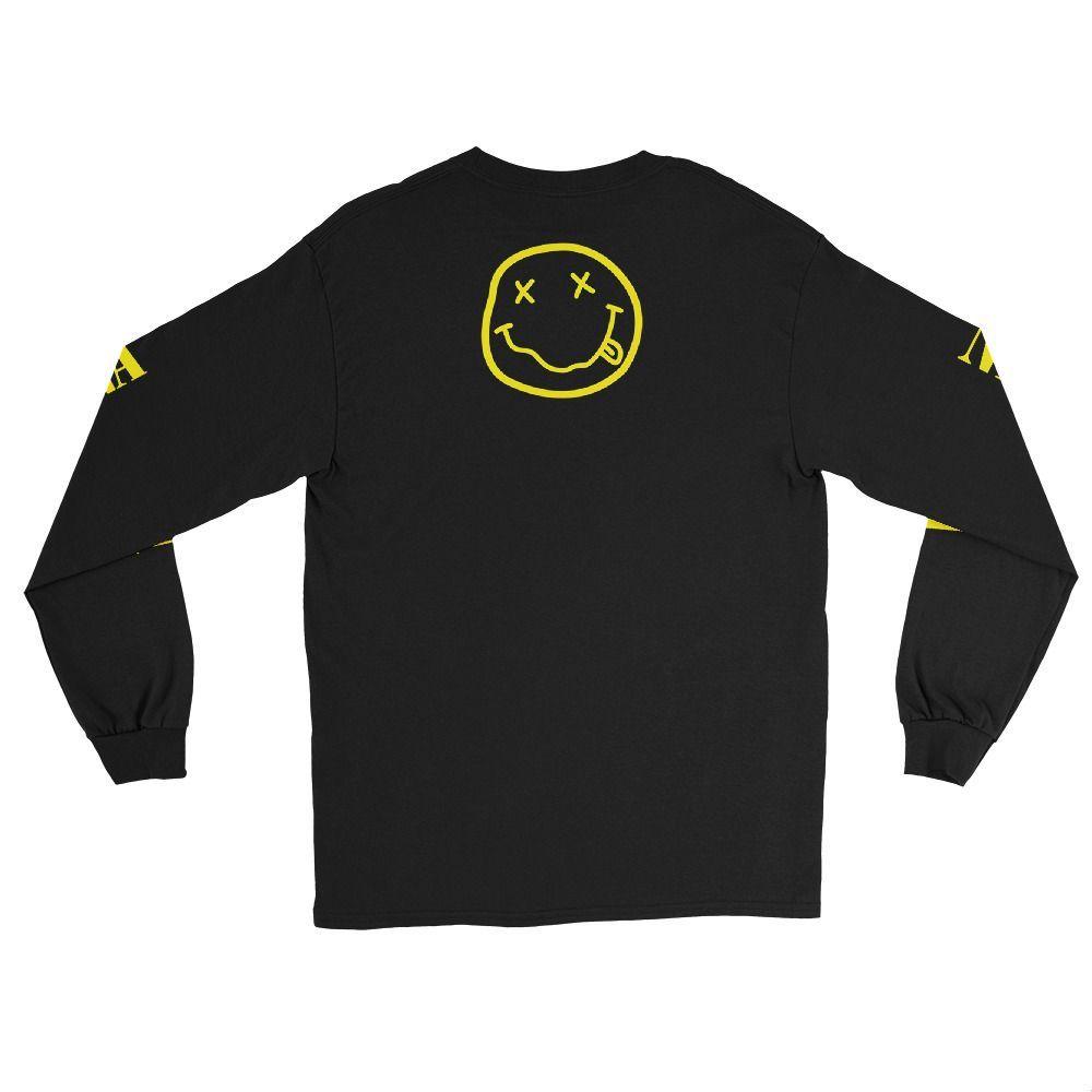 Polera Manga Larga Nirvana Negra Banda-5