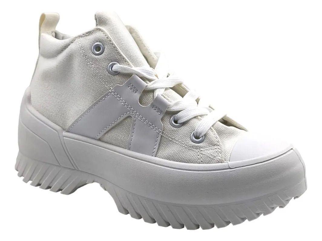 Zapatillas Blancas Altas Urbano para Mujer con Plataforma-0