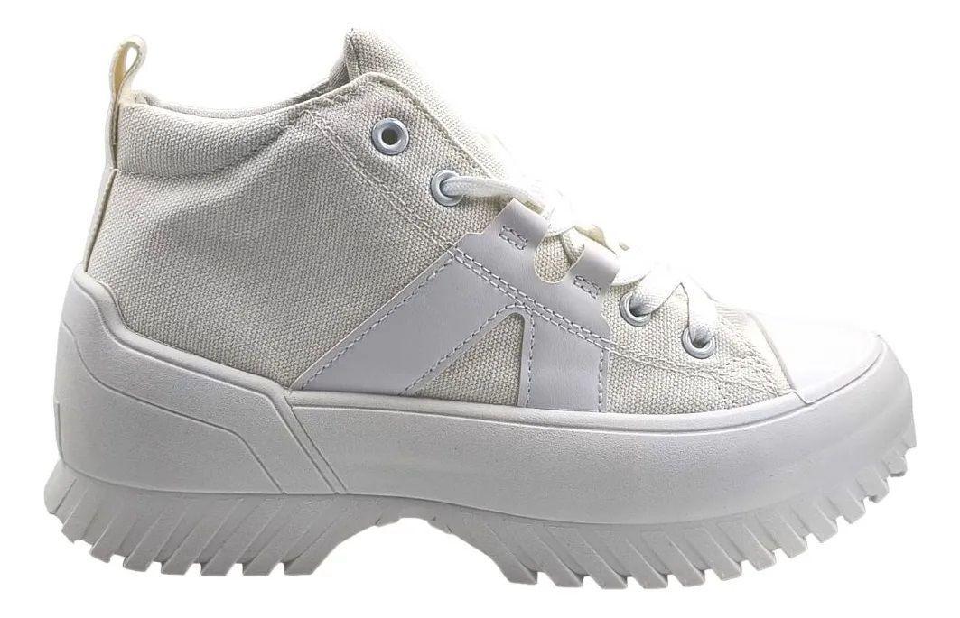 Zapatillas Blancas Altas Urbano para Mujer con Plataforma-2