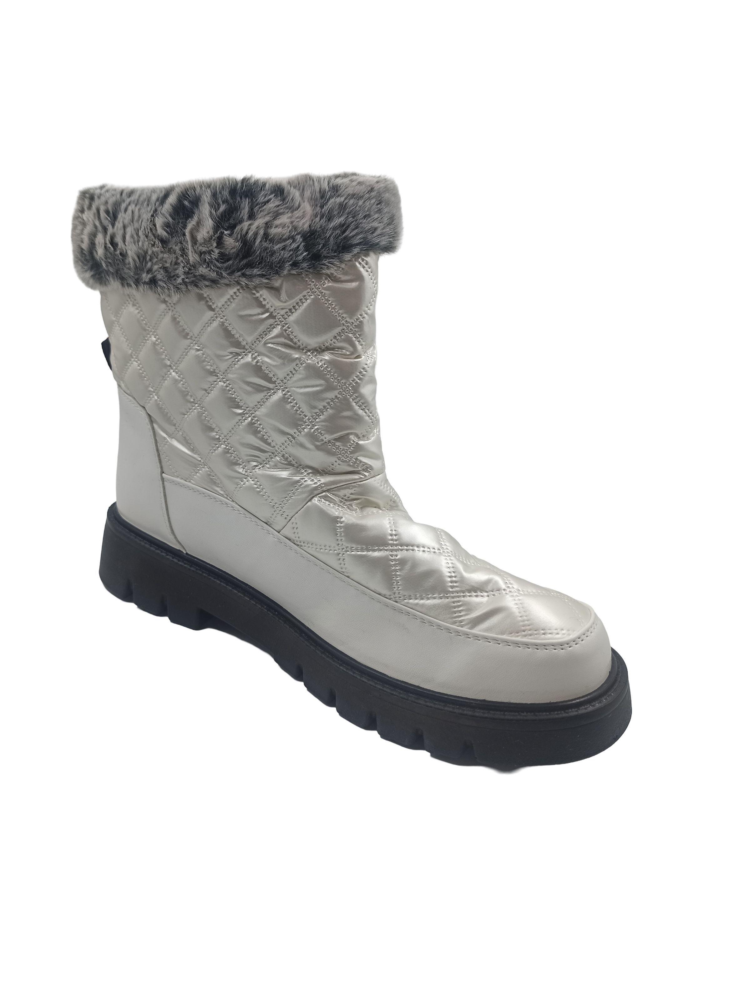 Botín Mujer Blanco Térmico Impermeable-2