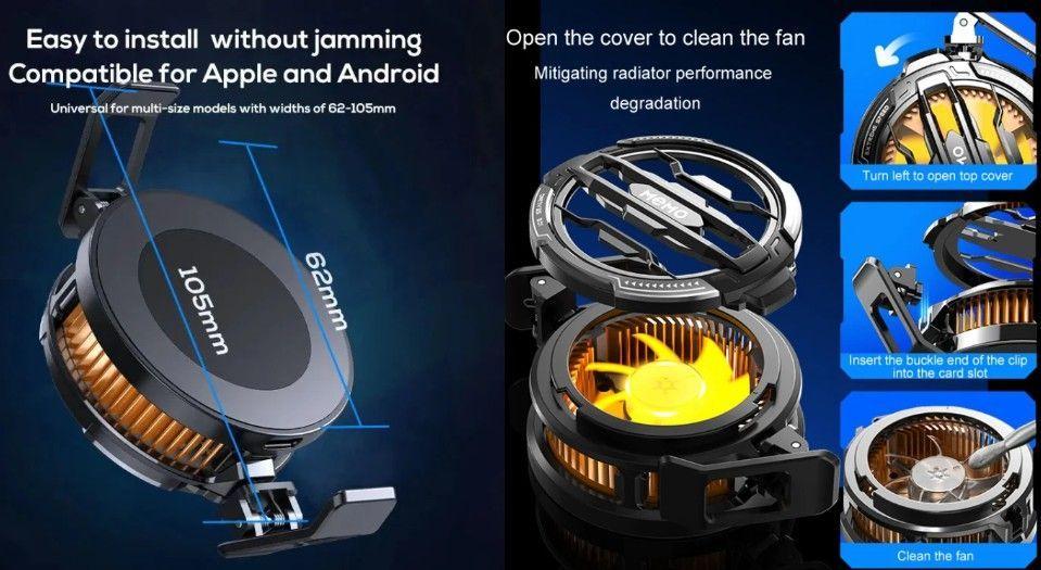 Ventilador Enfriador Cooler universal magnético para teléfono CX07-5