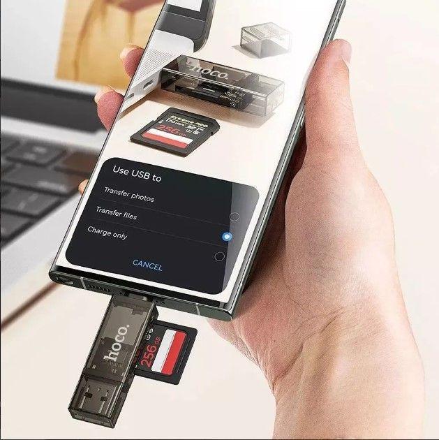 Lector De Tarjetas Hoco DHD01 USb C 3.0 Negro-4