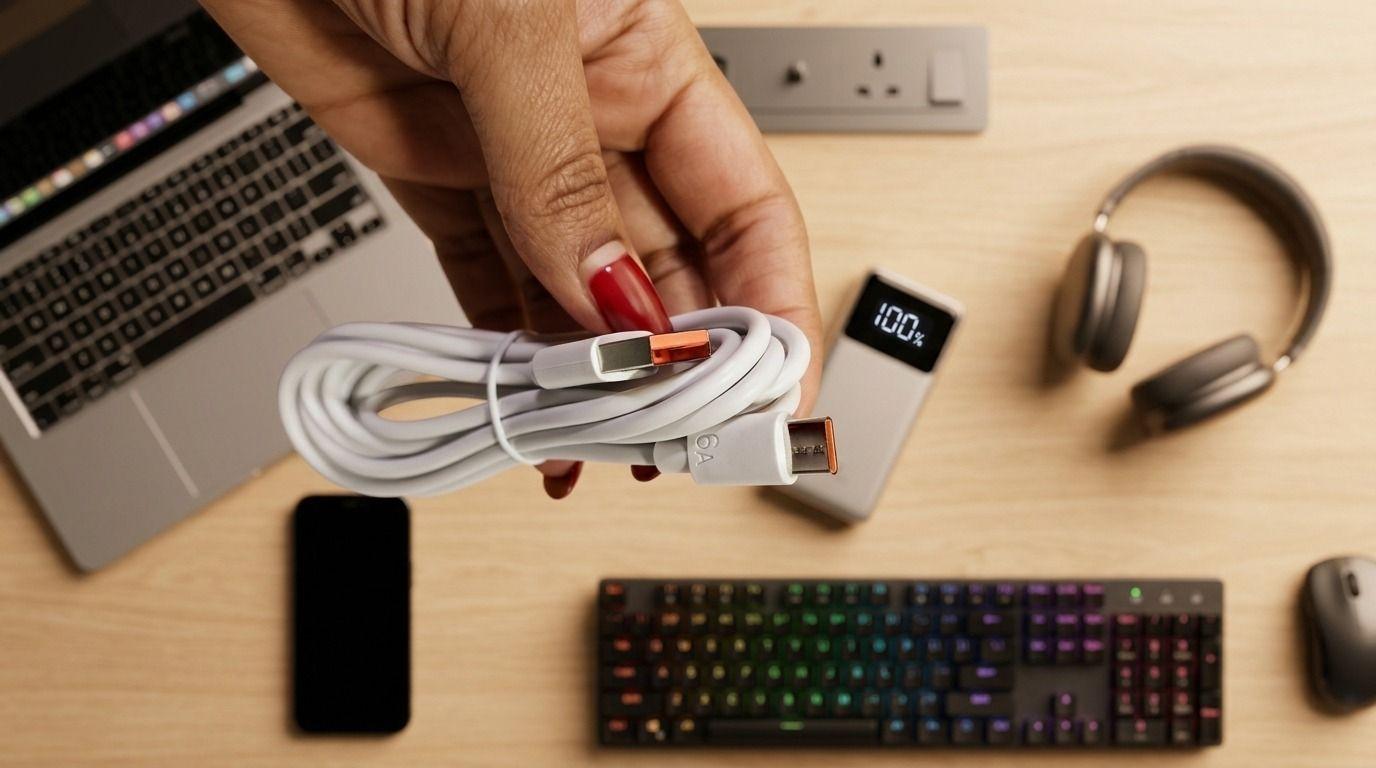Cable De Datos Usb A C Color Blanco-3