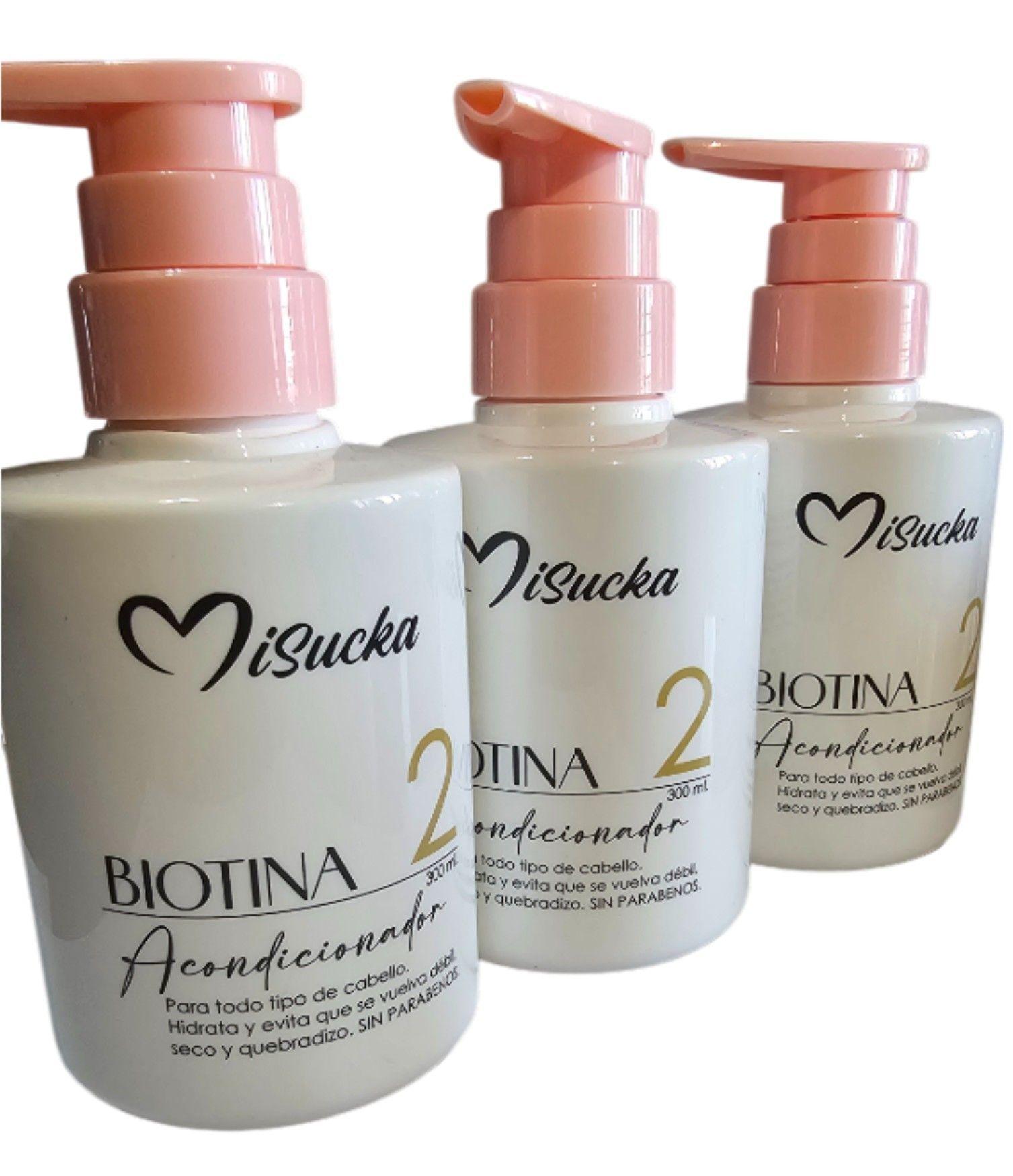 Pack 3 Acondicionador Misucka Con Biotina De 300 Ml-2