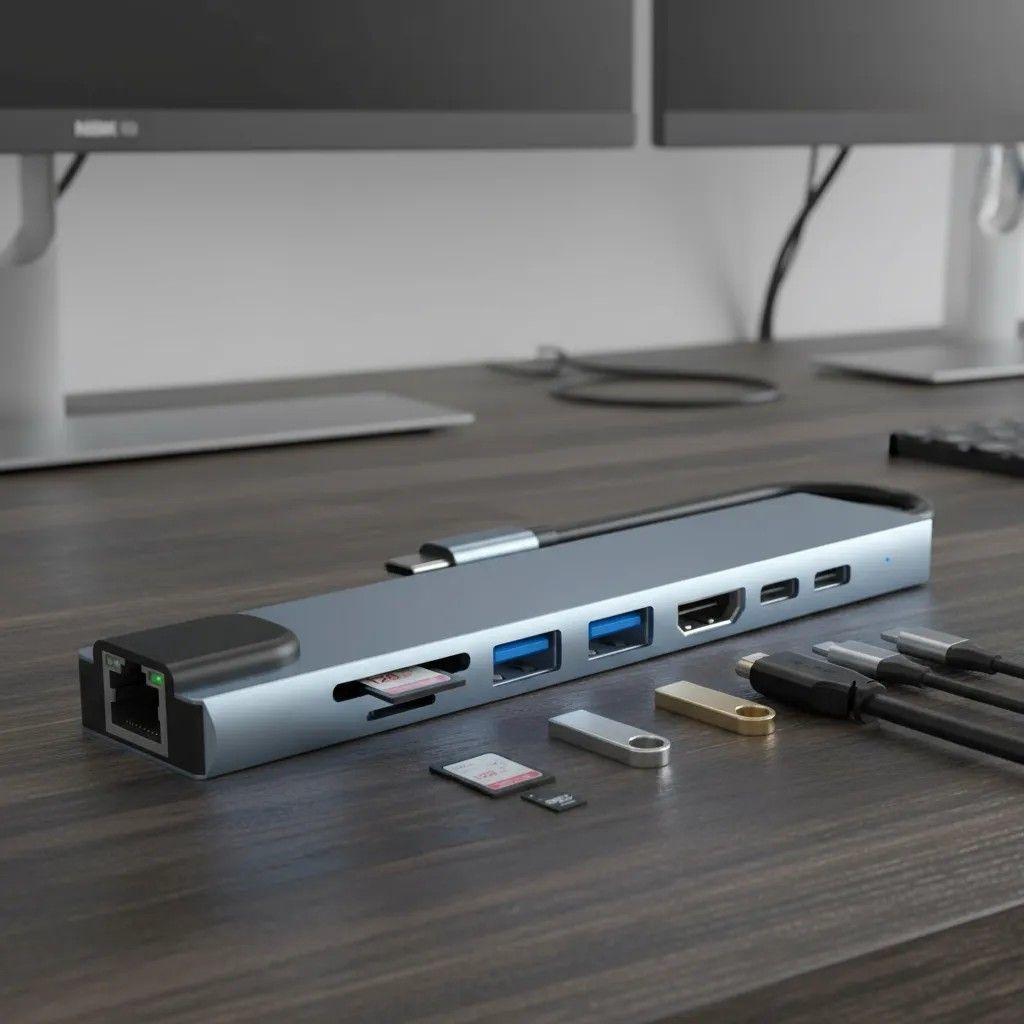 Hub Adaptador Tipo C a Lan 8 en 1-4