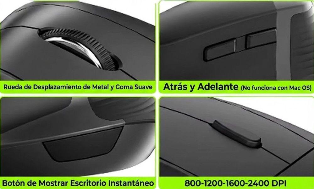 Mouse ergonomico recargable USB y tipo C-3