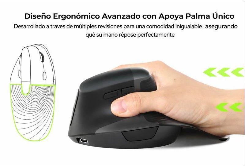 Mouse ergonomico recargable USB y tipo C-4