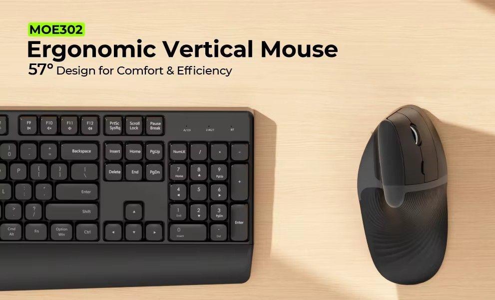 Mouse ergonomico recargable USB y tipo C-6