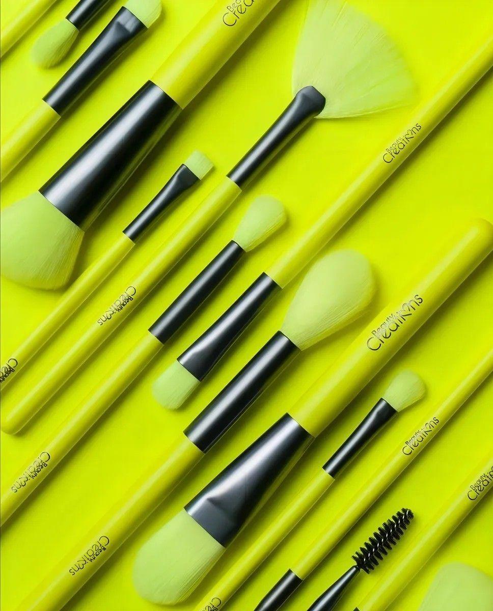 Set De 15 Brochas Beauty Creations Amarillo Neon Boujee-3