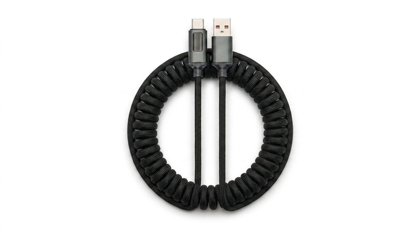 Cable De Datos Usb A C Tipo Resorte-0