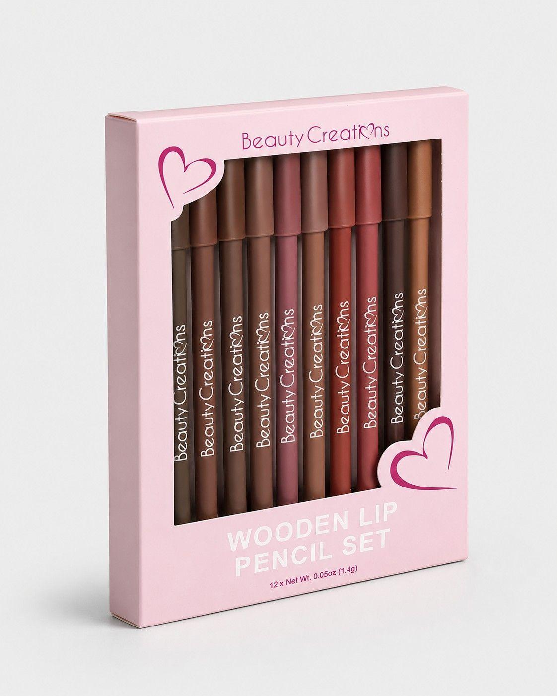 Set 12 Lapices Delineadores De Labios Lip Wooden Beauty Creations-1