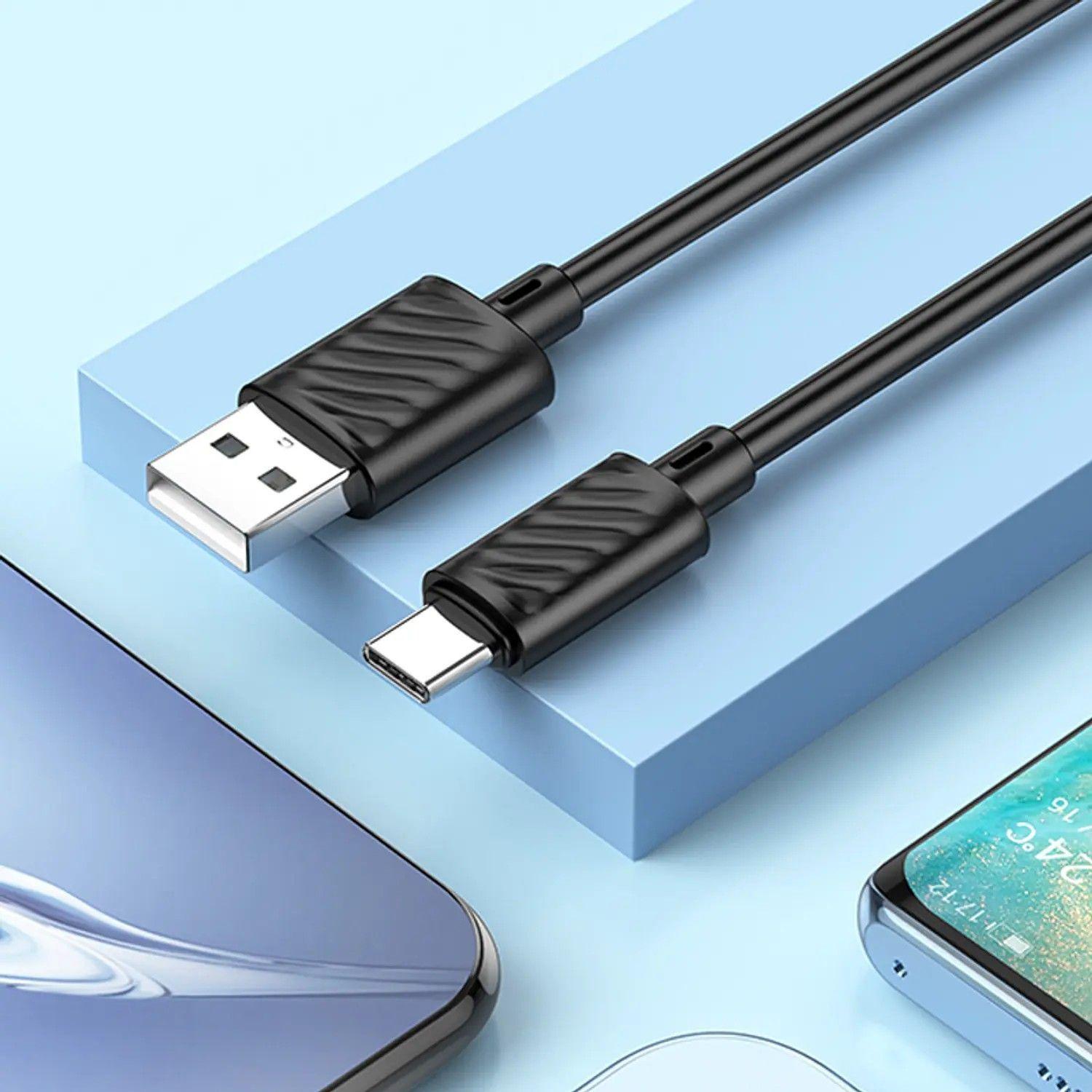 Cable USB a C a Hoco X88 Gratified 2M Negro-3