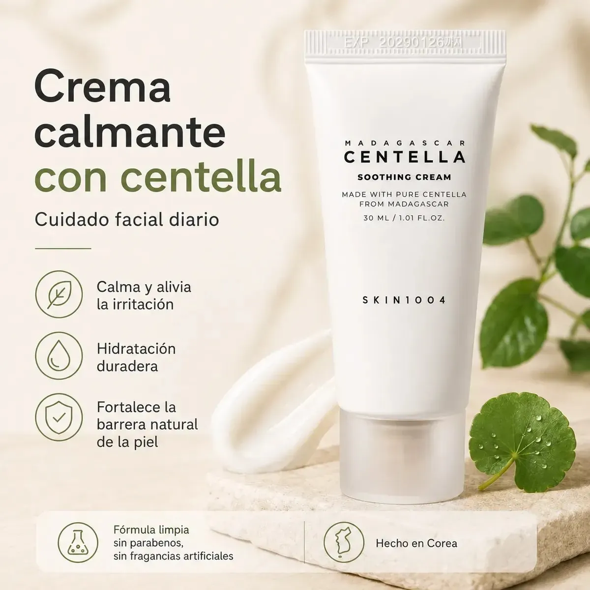 Skin1004 Madagascar Centella Soothing Cream 30ml Dia Y Noche-4