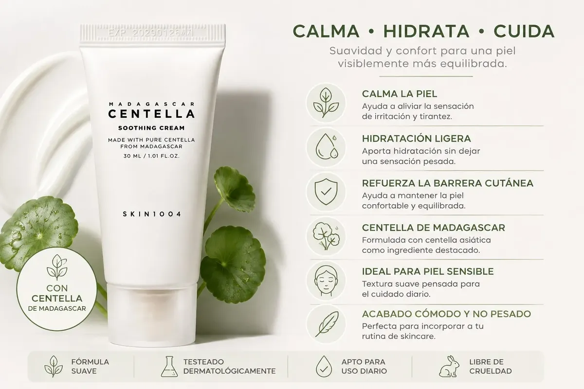 Skin1004 Madagascar Centella Soothing Cream 30ml Dia Y Noche-7
