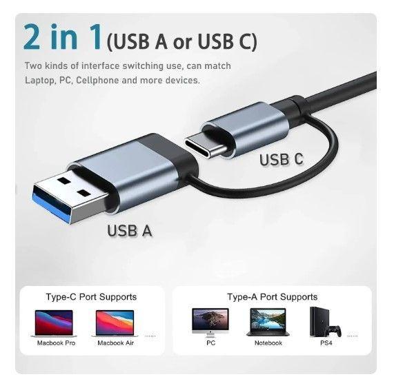 Hub Adaptador USB y Tipo C 8 en 2-2